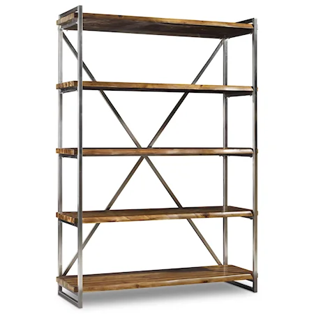Rustic Etagere with Live Edge Shelves